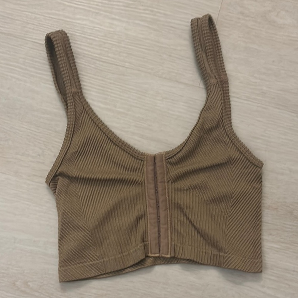 NWOT Brown Ribbed Women's Crop Top